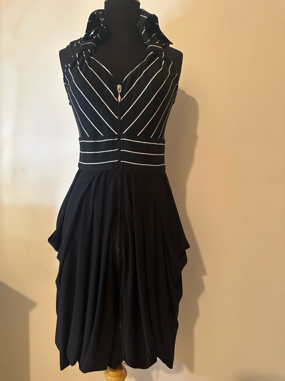 Black & White Striped Short Sleeve Dress